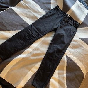 Madewell black 9” mid rise button up skinny jeans